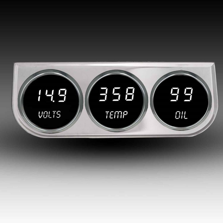 MS9333W 3-Gauge Digital Panel, White