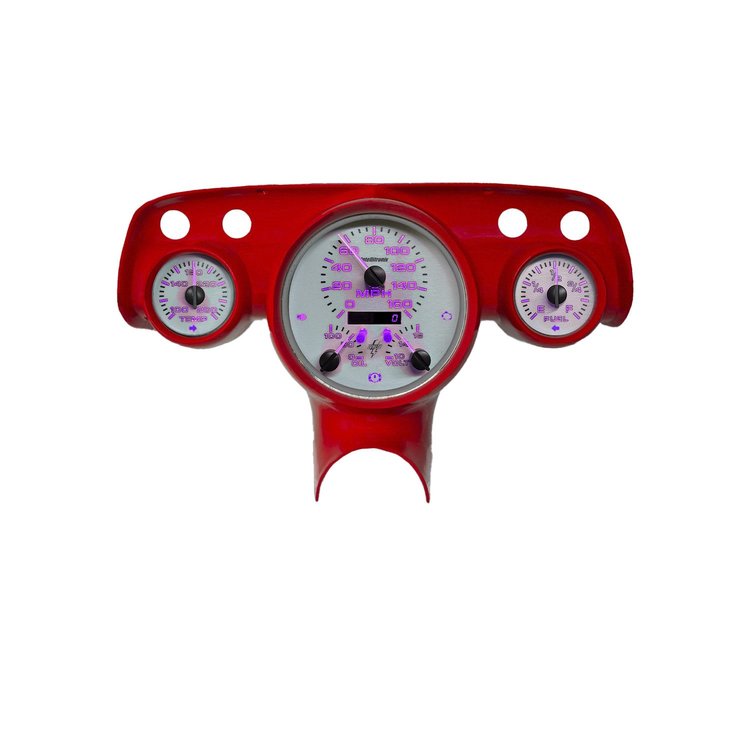 Wl1102P Analog Replacement Gauge Panel for 1957 Chevy Bel Air [Purple LEDs]