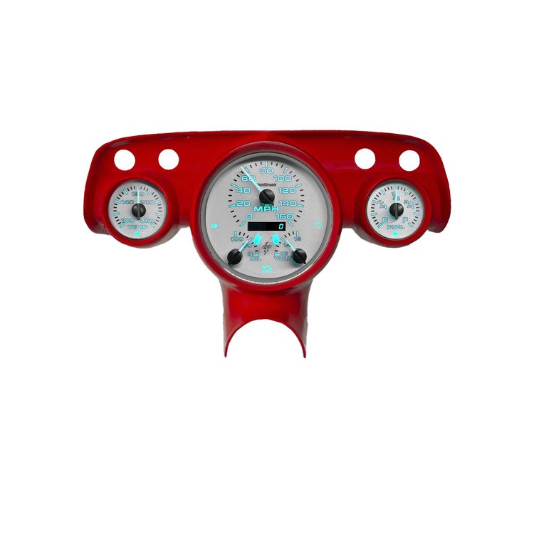WL1102T Analog Replacement Gauge Panel for 1957 Chevy Bel Air [Teal LEDs]