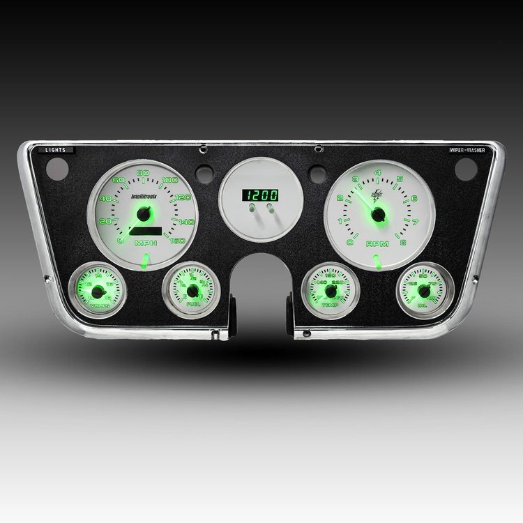 WL6003G-S9020 Analog Gauge Panel, 1967-1972 Chevy Truck, With GPS SendIng Unit, Green