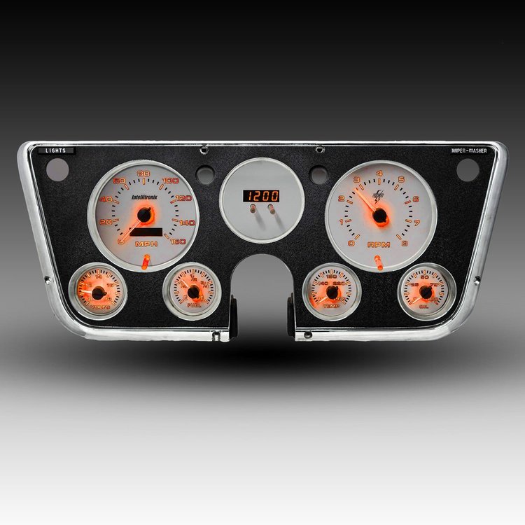 WL6003O-S9020 Analog Gauge Panel, 1967-1972 Chevy Truck, With GPS SendIng Unit, Orange