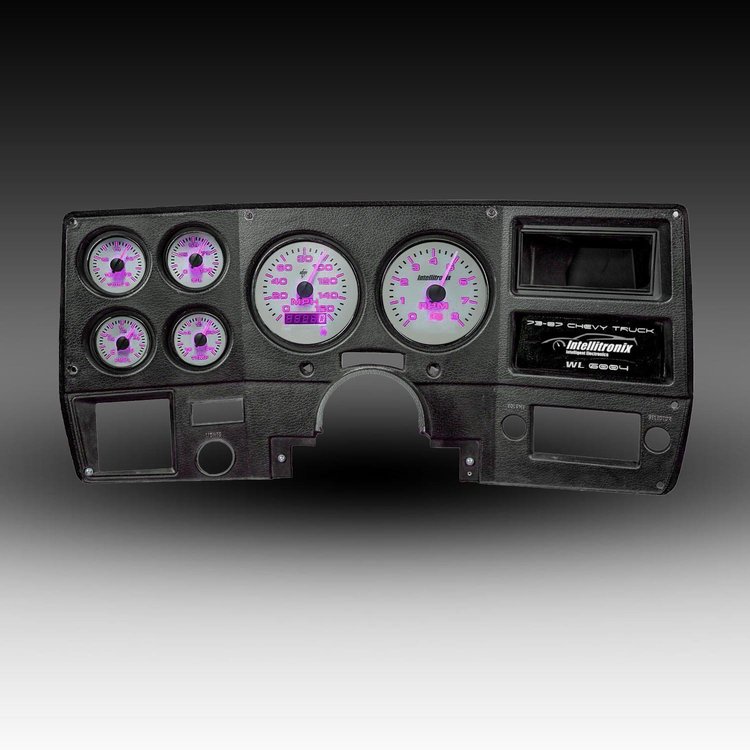 WL6004P-S9020 Analog Gauge Panel, 1973-1987 Chevy Truck, With GPS SendIng Unit, Purple