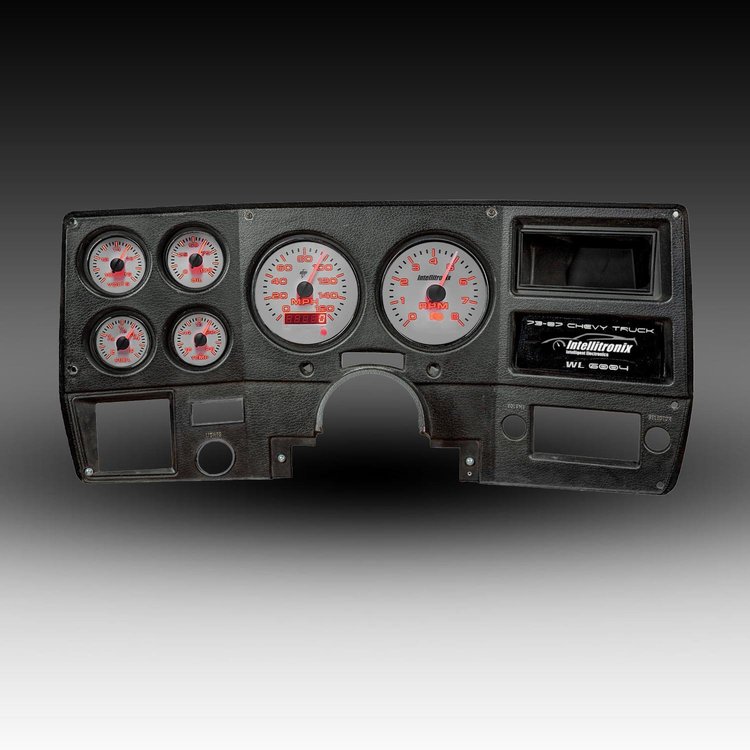 WL6004R Analog Dash, 1973-1987 Chevy Truck, Without GPS SendIng Unit, Red