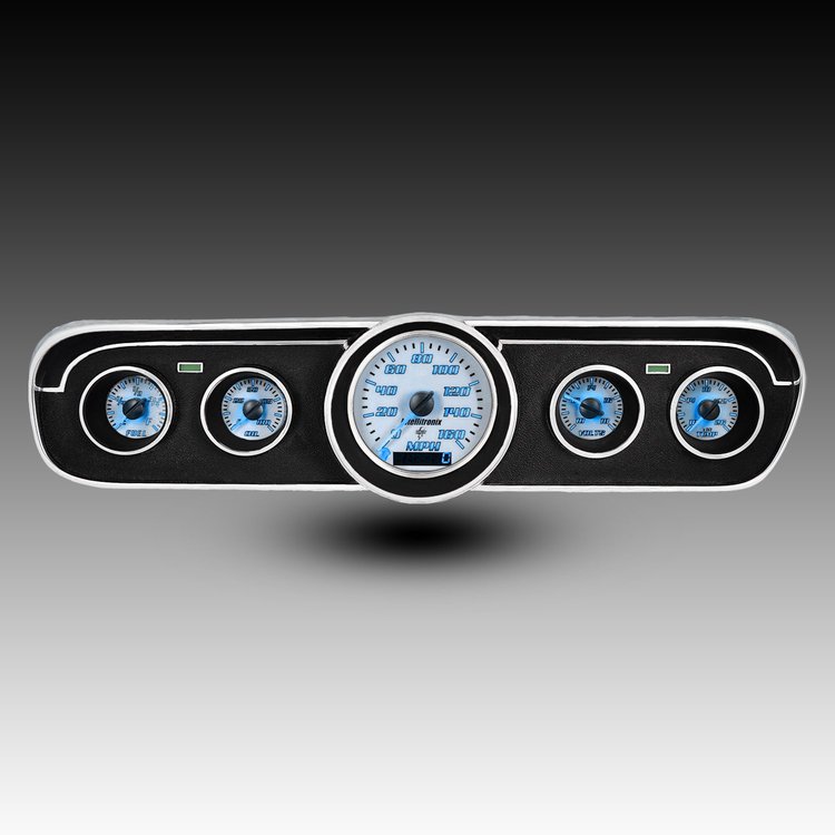 WL7001B Analog Gauge Panel, 1965-1966 Ford Mustang, Blue