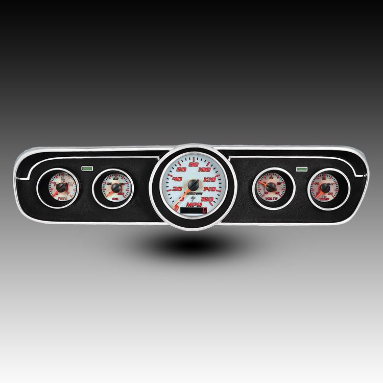WL7001R Analog Gauge Panel, 1965-1966 Ford Mustang, Red