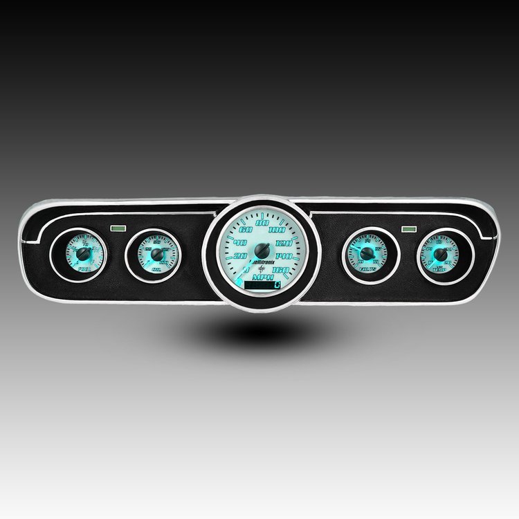 WL7001T Analog Gauge Panel, 1965-1966 Ford Mustang, Teal