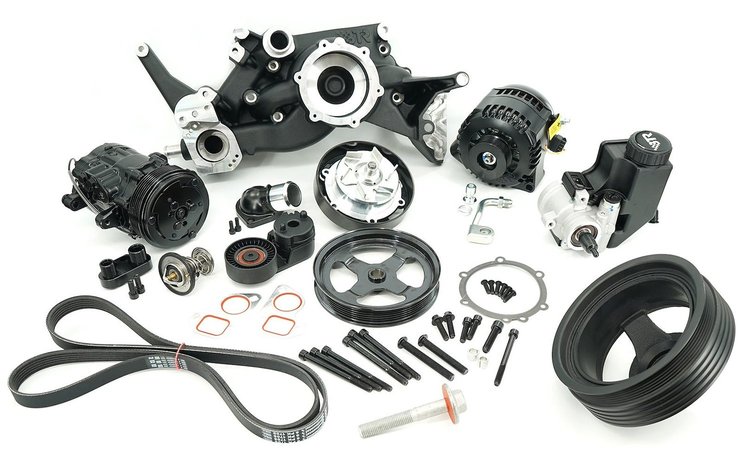 ACD-LS01B Hyperdrive Front Drive Kit for GM Gen III/IV LS Engines w/OE-Style Crank Damper [Black]