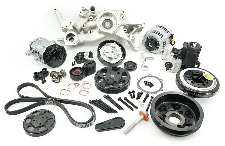 ACD-LS05-SFI Hyperdrive Front Drive Dress Kit for GM Gen III/IV LS Engines w/SFI Approved Damper [Natural]
