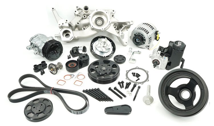 ACD-LS05 Hyperdrive Front Drive Dress Kit for GM Gen III/IV LS Engines w/OE-Style Crank Damper [Natural]