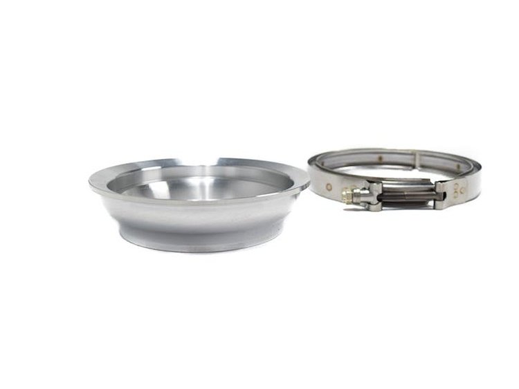 BTR94646 Aluminum Reducer Downpipe Flange 5 in. to 4 in. T6/S400 w/Clamp