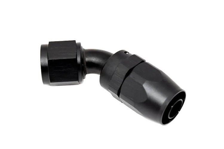 HF-45-010 -10 Hose End - 45-deg - Black