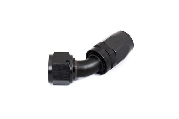 HF-45-012 -12 Hose End - 45-deg - Black