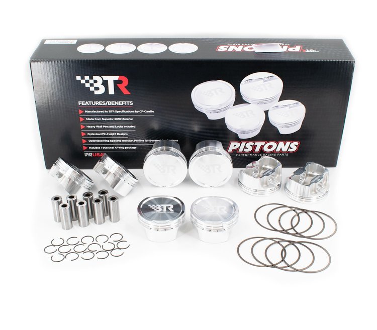 BTRCP-HEMI40951125-DSH-8 Piston & Ring Set for Mopar Gen III Hemi Engines [4.095 in. Bore, 12 cc Dish]