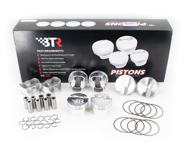 BTRCP-LS37801300-FT-8 CP Piston & Ring Set for GM Gen III/IV LS Engines [3.780 in. Bore, 2 cc Flat-Top]
