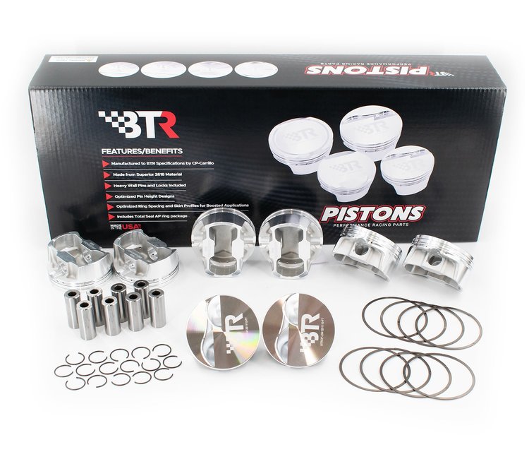 BTRCP-LS41251110-FT-8 CP Piston & Ring Set for GM Gen III/IV LS Engines [4.125 in. Bore, 3 cc Flat-Top]