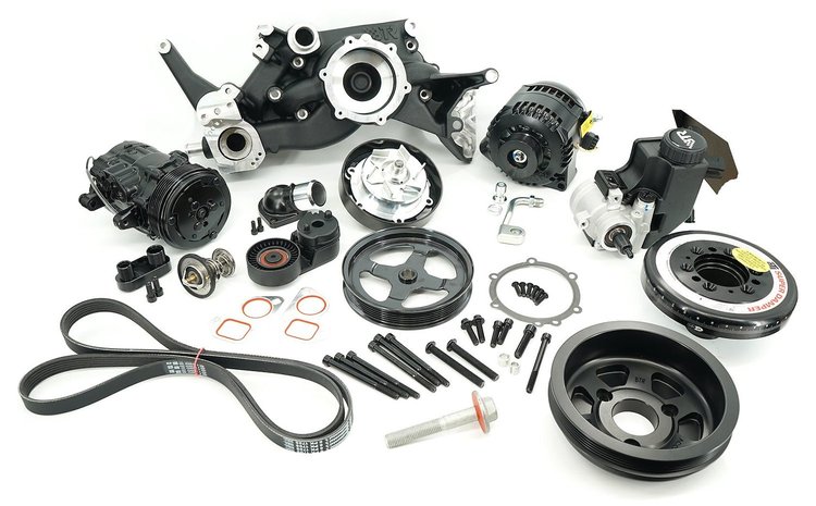ACD-LS01B-SFI Hyperdrive Front Drive Kit for GM Gen III/IV LS Engines w/SFI Approved Damper [Black]