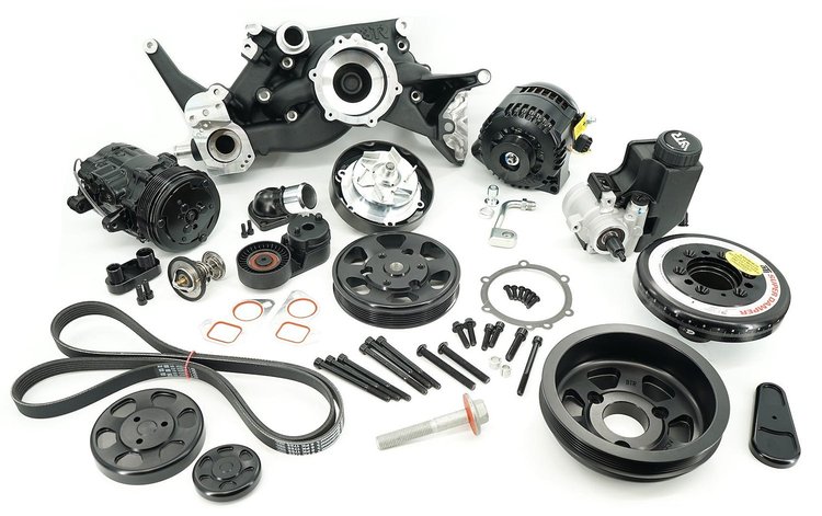 ACD-LS05B-SFI Hyperdrive Front Drive Dress Kit for GM Gen III/IV LS Engines w/SFI Approved Damper [Black]