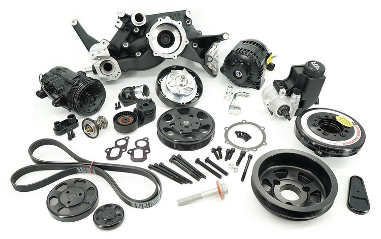 ACD-LT05B-SFI Hyperdrive Front Drive Dress Kit for GM Gen V LT Engines w/SFI Approved Damper [Black]