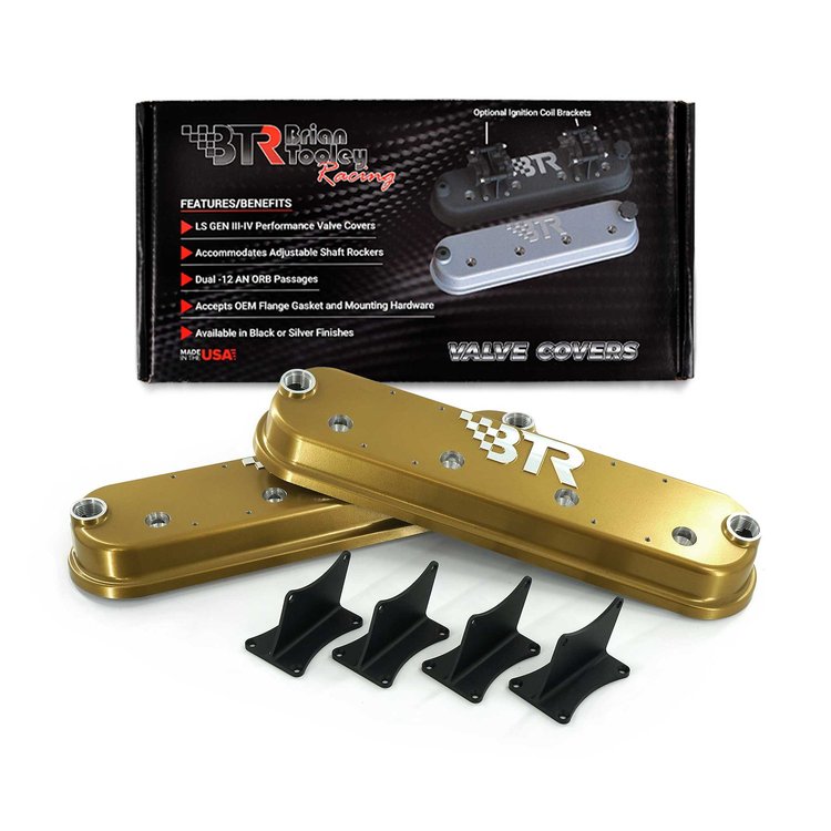 VCA-02-GOLD-CM Valve Cover Set Gold With Coil Mounts
