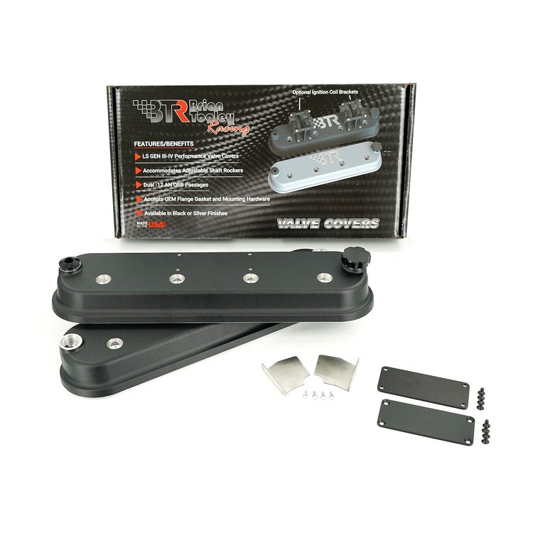 VCA-03-BLK-VP Vanity Plate Valve Cover Set Black Without Coil Mounts