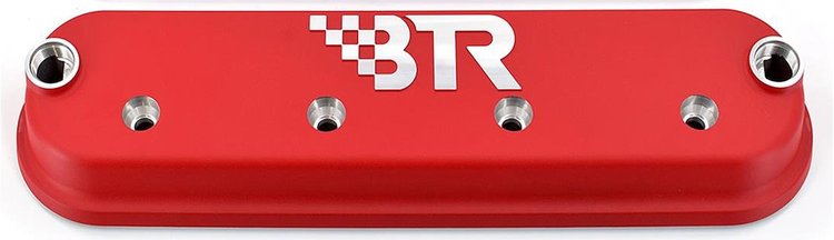 VCA-02-BLK-CM Valve Cover Set, GM Gen III/Gen IV LS, w/o Coil Mounts [Red Powder-Coated]