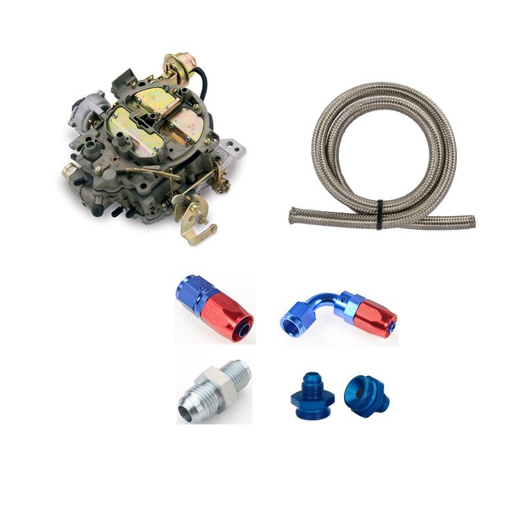 Stage 2 750 CFM Quadrajet Carb, Hose and Fitting Kit