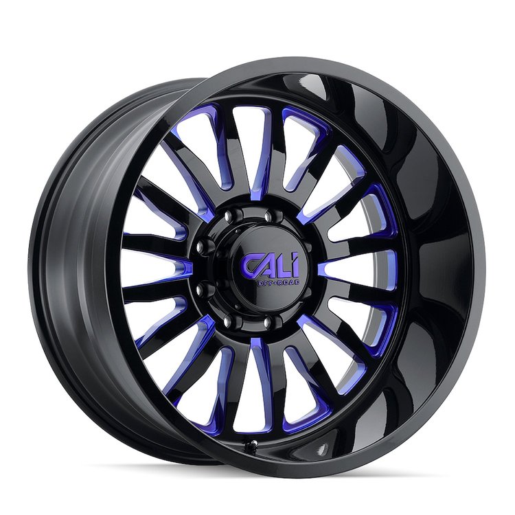 9110-2183BTB 9110 Summit Wheel [Size: 20" x 10"] Gloss Black Milled Prism Blue Finish