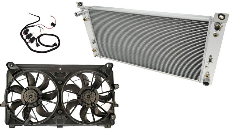 FB288 Aluminum Radiator Kit for 1999-2011 Chevy/GMC Silverado, Sierra, Tahoe, Suburban and Yukon 4.3L, 4.8L, 5.3L, 6.0L Gas V8s