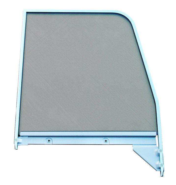 0847-916 Door Window Glass, 55-'59 (Green Tinted), With Chrome Trim, Passenger's Side