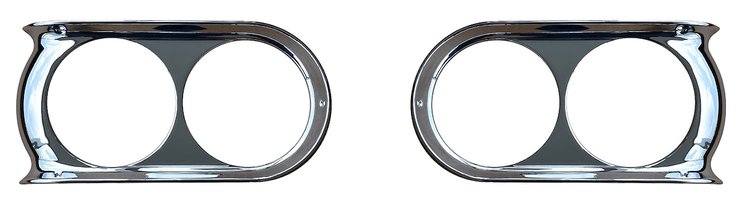 Headlight Bezel Set for 1960-1966 GMC Pickup Truck, Suburban [Chrome Finish]