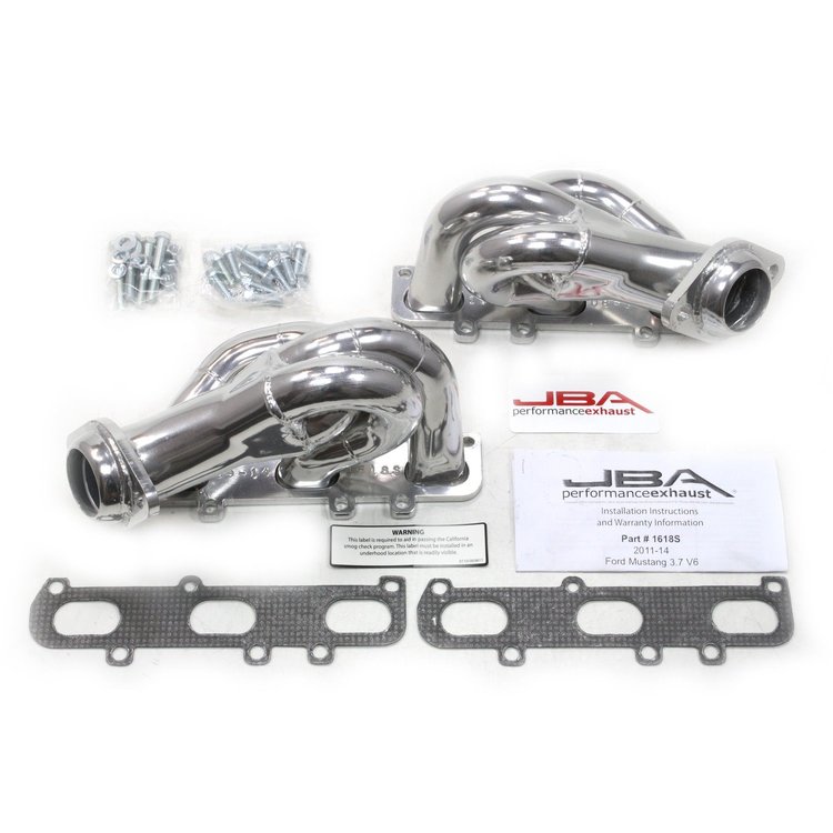 JBA Performance Exhaust 1618SJS Header Shorty Stainless Steel 11-14 Mustang 3.7L V6 Silver Ceramic