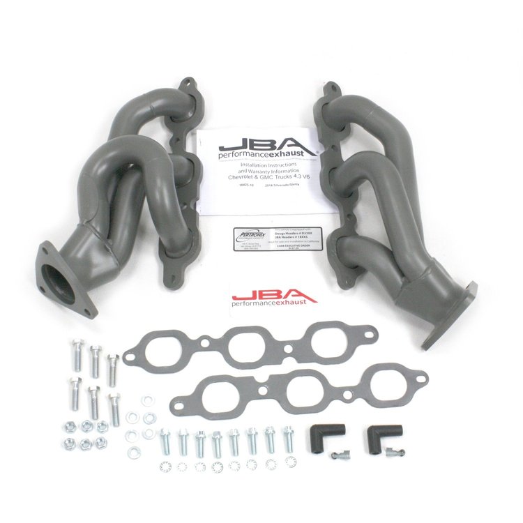 1842S-10JT Shorty Header, 2014-2016 GM Truck 4.3L V6, Stainless Steel [Titanium Ceramic]