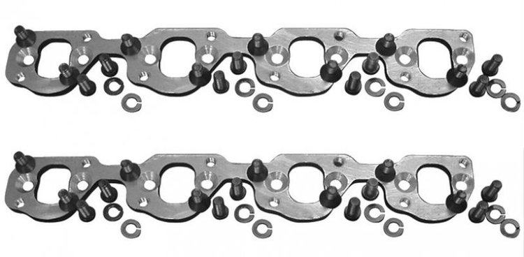 Header Adapter Plate Kit Small Block Ford, 2 in. Inline/2.750 in. Diagonal