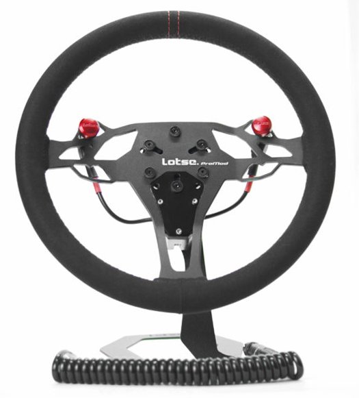 PMO-CB ProMod Drag Racing Steering Wheel [13 in. Diameter] Black Suede w/Red Stripe, Includes Button Kit