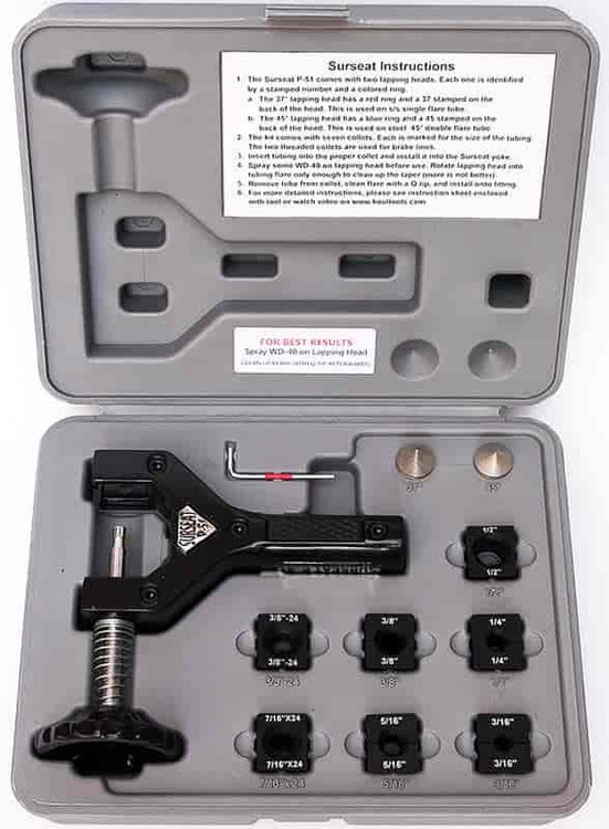 Surseat Flare Lapping Tool for 3/16 in. to 1/2 in. Brake and Fuel Lines with 37-Degree or 45-Degree Flares
