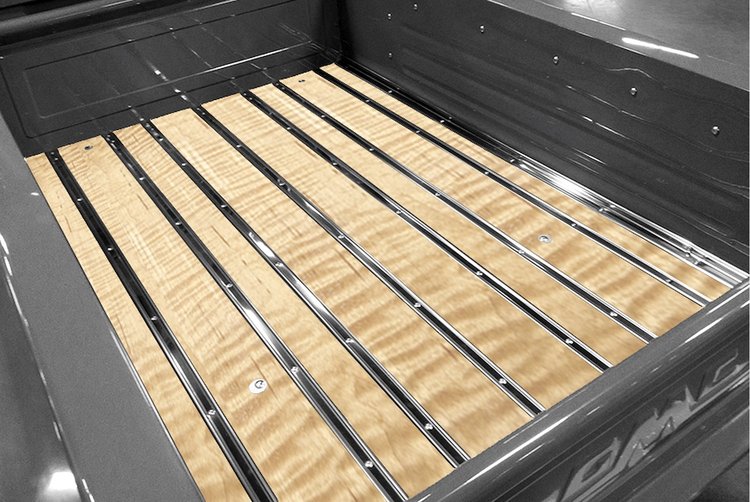 139117112 BedWood-X Kit for 1963-1966 GM Longbed, Stepside Truck, Curly Maple BedWood [Finished w/HydroSatin]