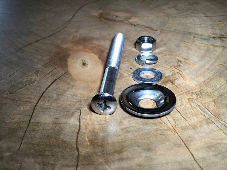 307600032 Polished Stainless Bed To Frame Mounting Bolt Kit for 1935-1936 Ford Model 67