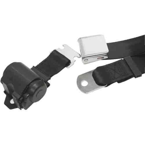 2-Point Retractable Aviation Lap Belt w/Hardware