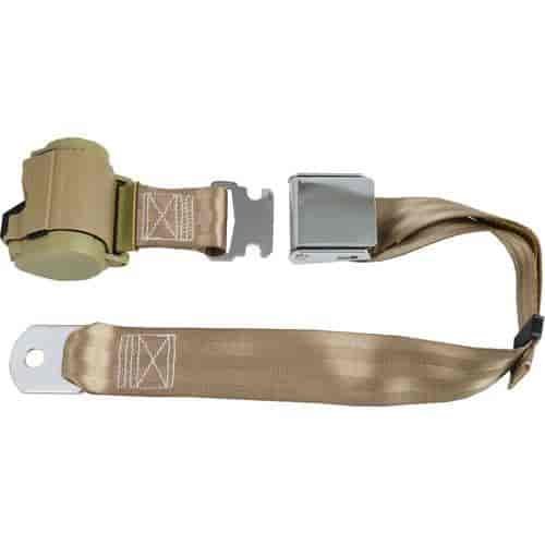 2-Point Retractable Aviation Lap Belt w/Hardware