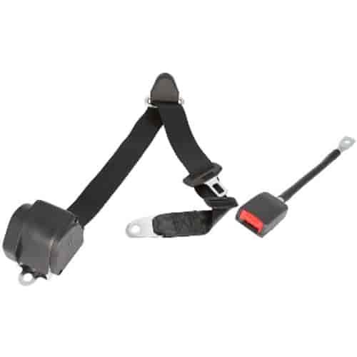 3-Point Retractable European Style Shoulder Belt [Black]
