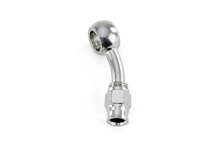 350-2003SSB 350 Series 20-Deg Banjo Hose End, Reusable Hose End Fitting w/ 10 mm Banjo, For Reinforced PTFE Hose.