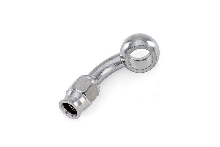 350-4503SSB 350 Series 45-Deg Banjo Hose End, Reusable Hose End Fitting w/ 10 mm Banjo, For Reinforced PTFE Hose.
