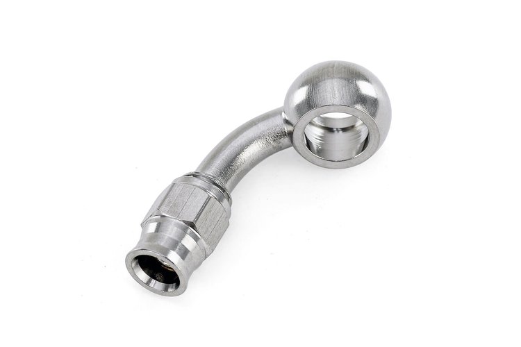 350-7503SSB 350 Series 75-Deg Banjo Hose End, Reusable Hose End Fitting w/ 10 mm Banjo, For Reinforced PTFE Hose.