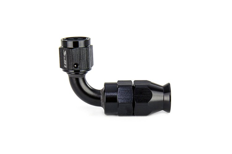 350-9004 350 Series 90-Deg Hose End, Reusable Hose End Fitting, For Reinforced PTFE Hose, Double Swivel