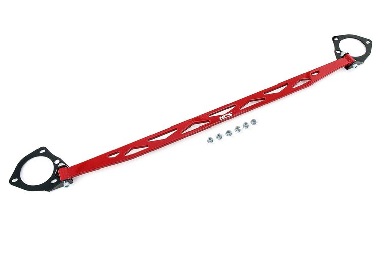 42-104R Performance Front Strut Bar, Increase Rigidity, Reduce Chassis Flex, 3-Piece Bolt On Strut Bar