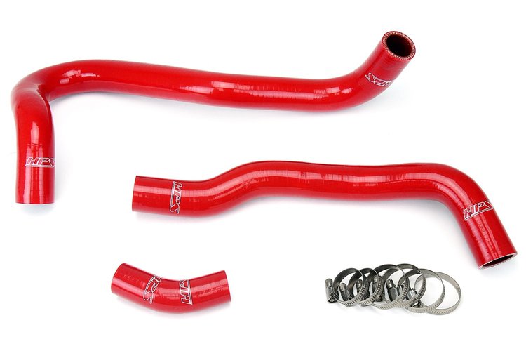57-1021-RED Radiator Hose Kit, High-Temp 3-Ply Reinforced Silicone, Replace OEM Rubber Radiator Coolant Hoses