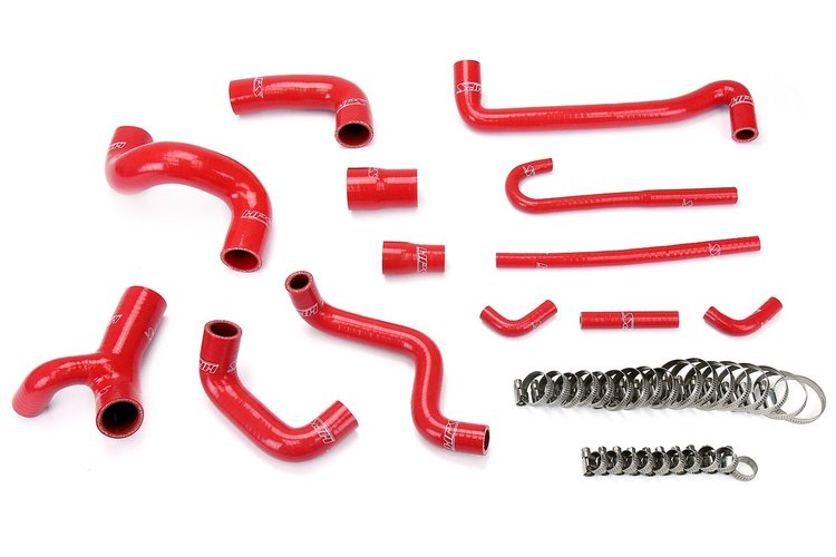 57-1209-RED Coolant Hose Kit, High-Temp 3-Ply Reinforced Silicone, Replace Rubber Radiator Heater Coolant Hoses