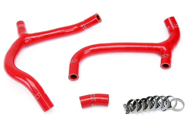 57-1236-RED Radiator Hose Kit, High-Temp 3-Ply Reinforced Silicone, Replace OEM Rubber Radiator Coolant Hoses