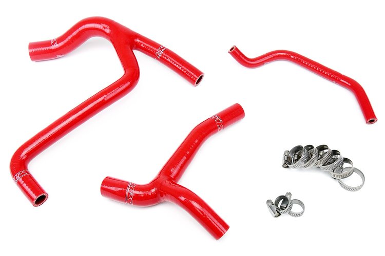57-1243-RED Radiator Hose Kit, High-Temp 3-Ply Reinforced Silicone, Replace OEM Rubber Radiator Coolant Hoses