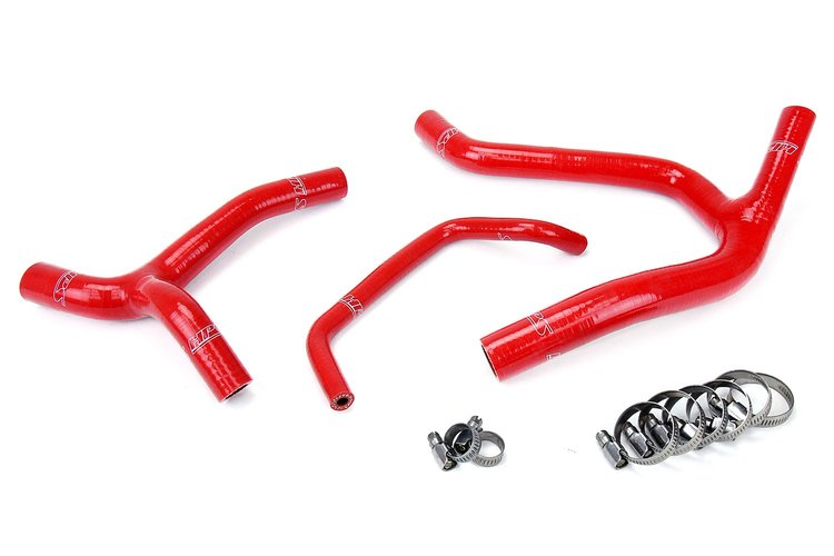 57-1244-RED Radiator Hose Kit, High-Temp 3-Ply Reinforced Silicone, Replace OEM Rubber Radiator Coolant Hoses